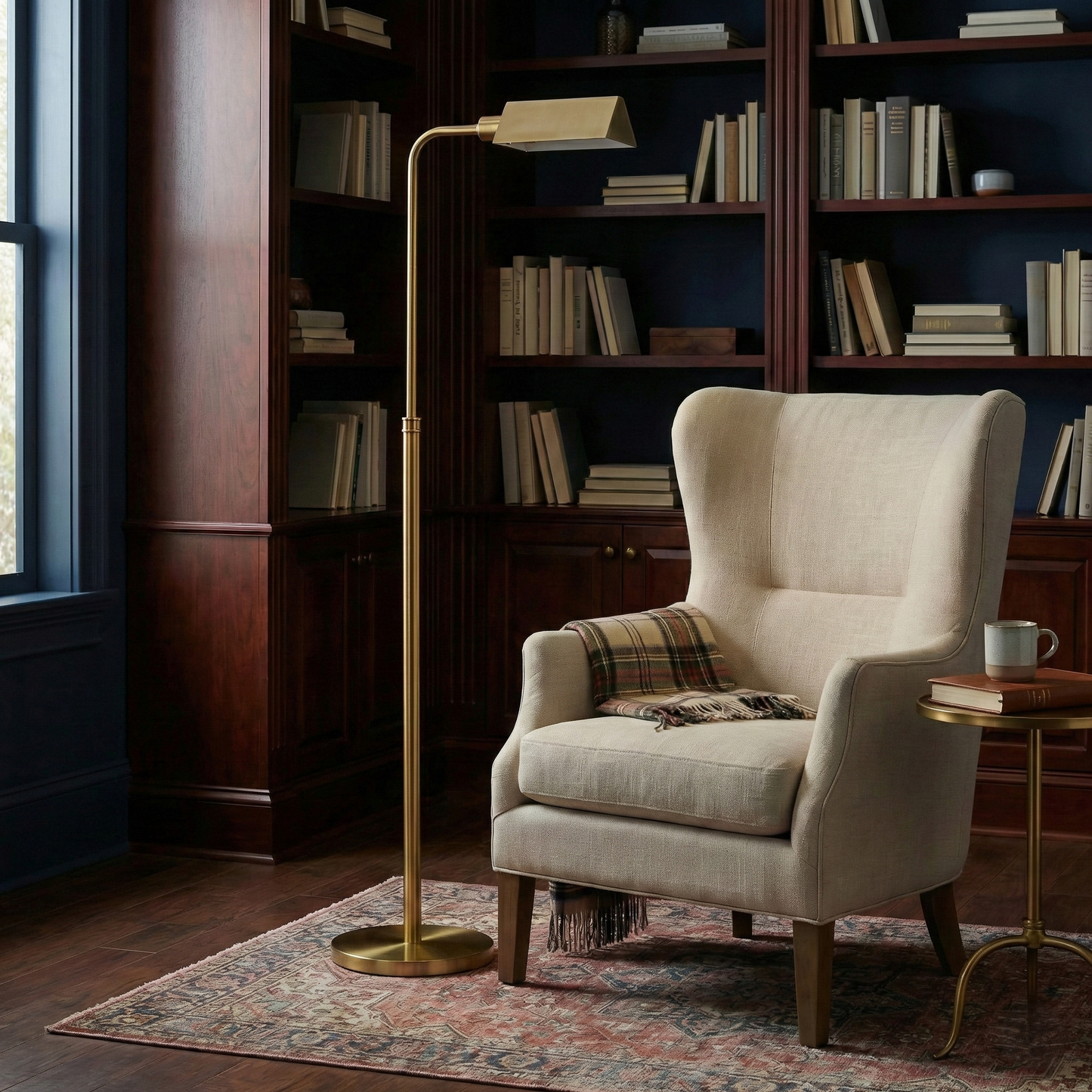 Minimalist Floor Lamp, Slim Standing Light With Neutral Shade For