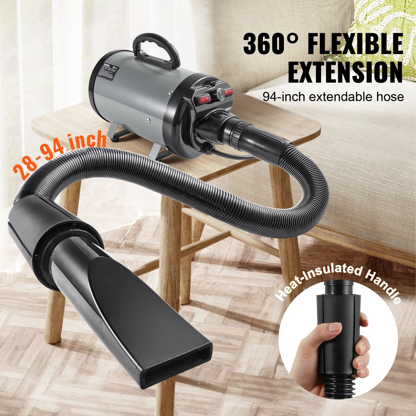 Dog Dryer 2800W Pet Grooming Hair Dryer with Adjustable Speed & Temperature