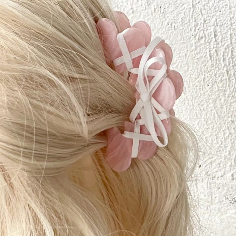 Ballet Ribbon Bow Barrette - Korean Style Acrylic Hair Clip