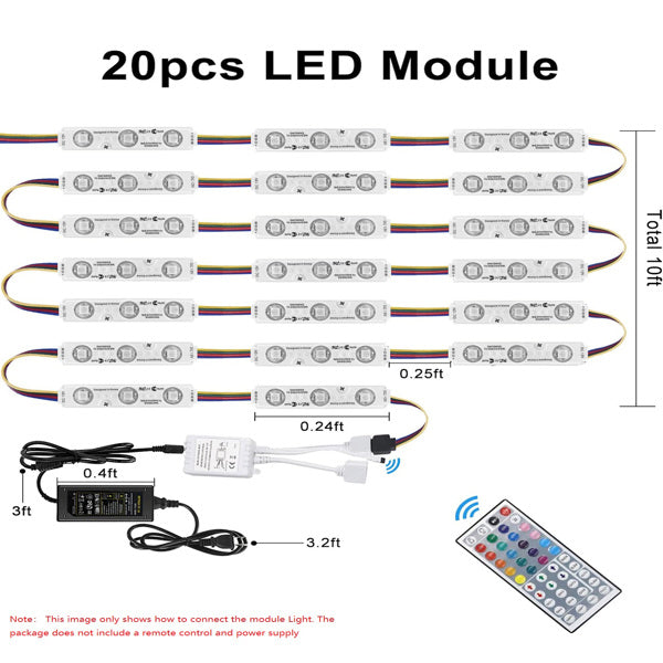 RGB Injection Molding Module for LED String Lights - 3-Lamp SMD5050