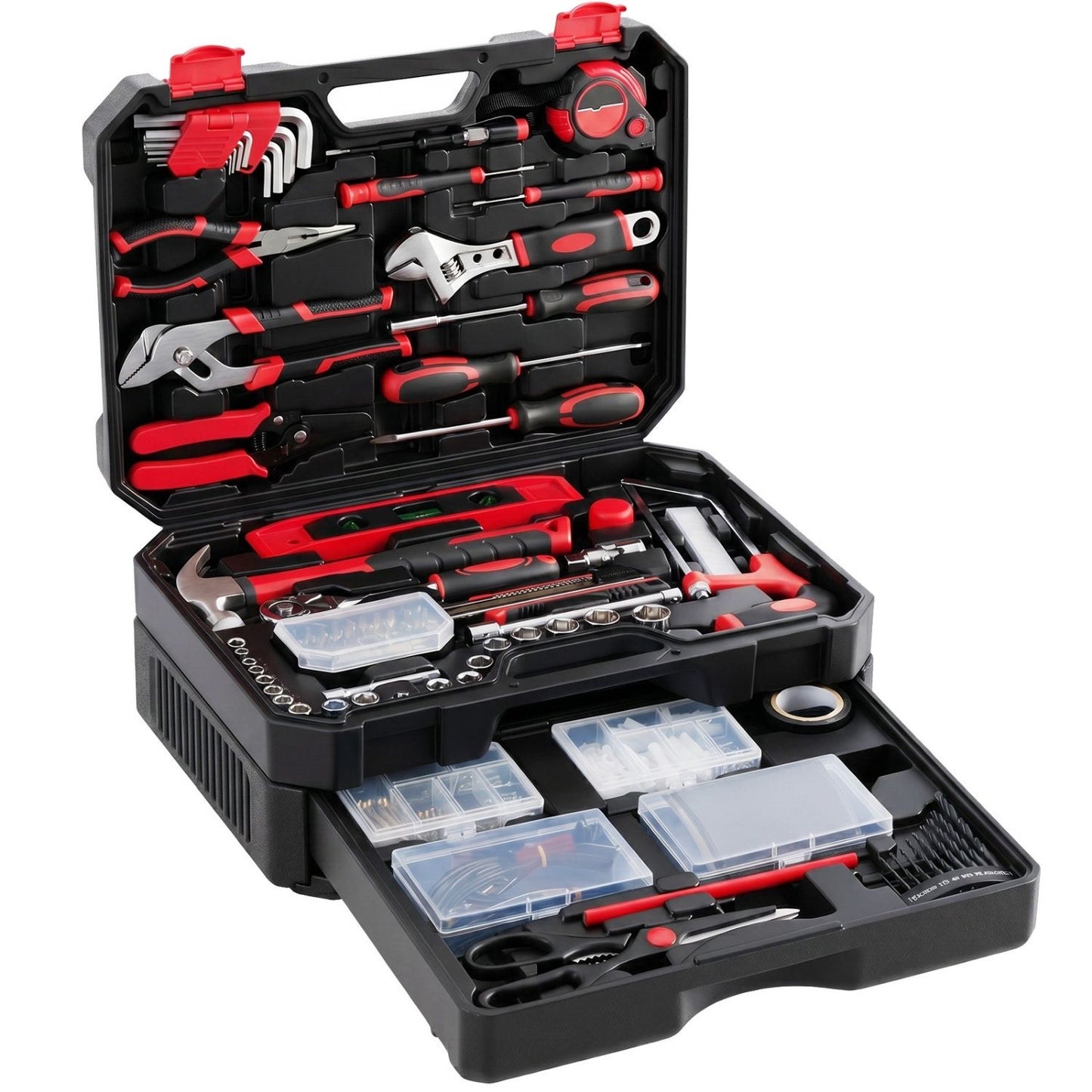 Home and Auto Repair Tool Kit with Drawer Storage Toolbox - Complete Hand Tools Set for DIY and Professional Use