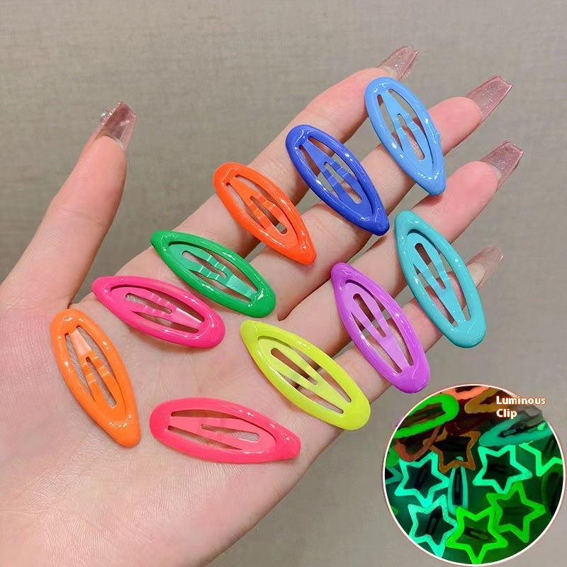 Luminous Children's Hair Barrettes - Cute Alloy Glow-in-the-Dark Hair Clips