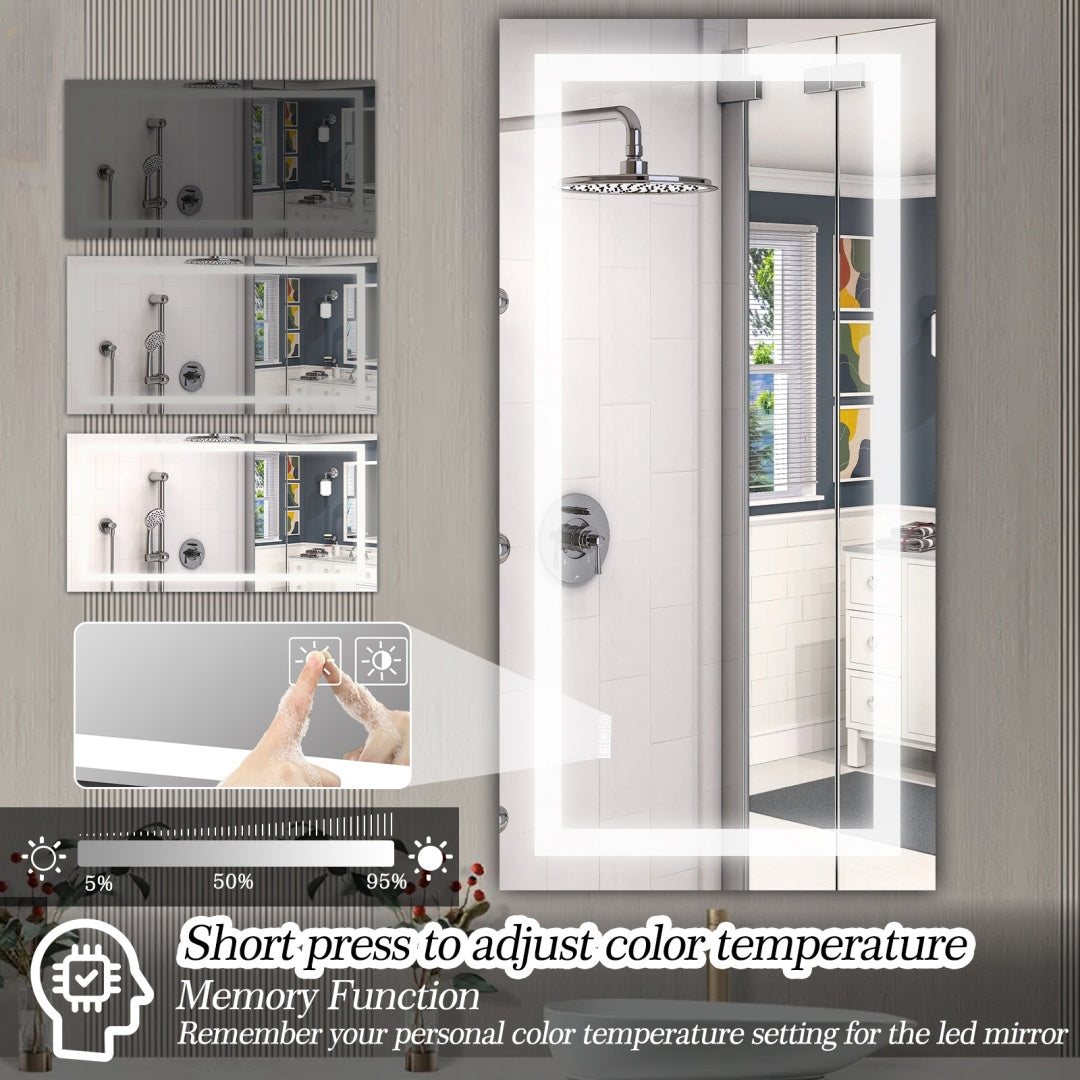 72x36 LED Bathroom Mirror - Anti-Fog & Touch Sensor Lighted