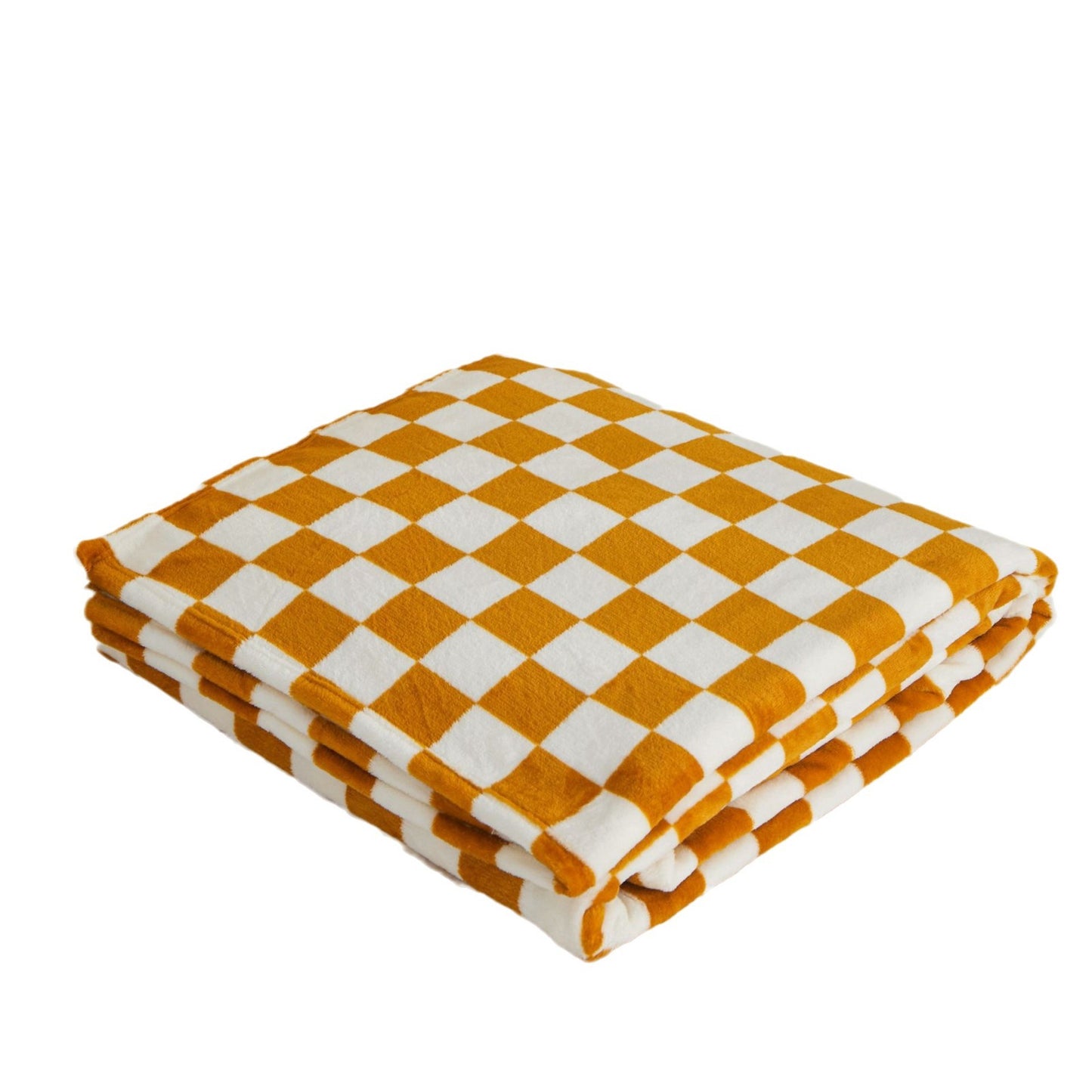 Large Flannel Blanket with Grid Pattern Thickened Soft Bedding for All Seasons