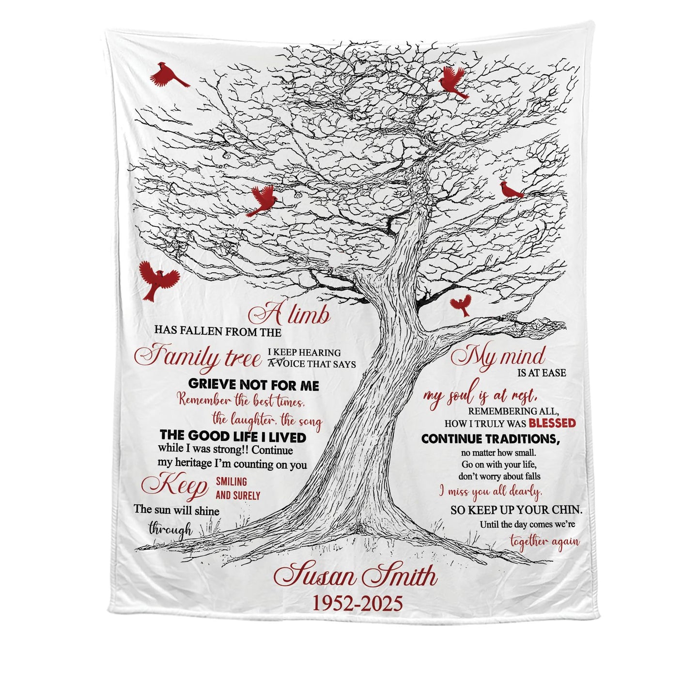 Personalized Flannel Blanket with Photos and Text - Customizable Sizes & Styles