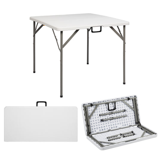 34-Inch Foldable Square Table - Portable Plastic Dining & Card Table