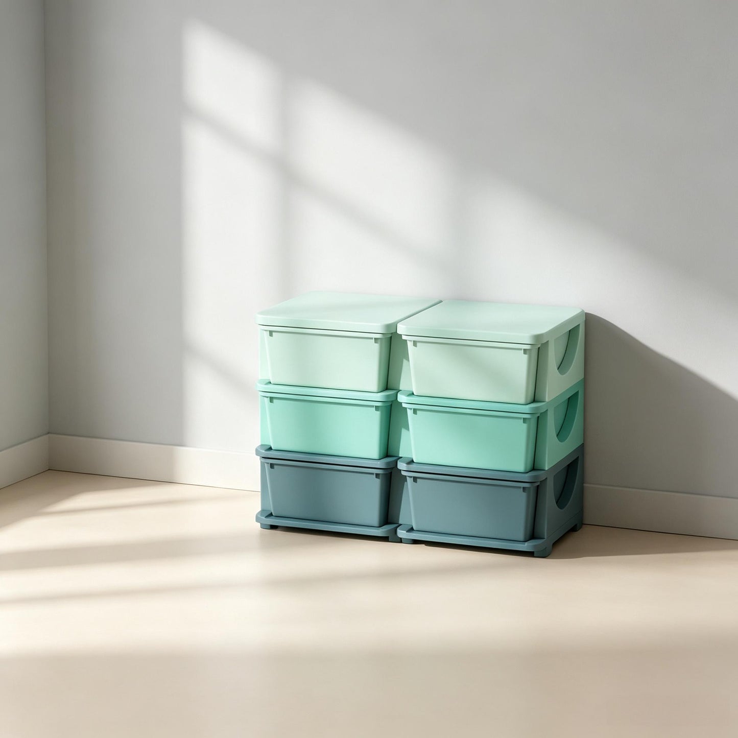 Vertical Drawer Unit Toy Organizer - Green Storage Tower