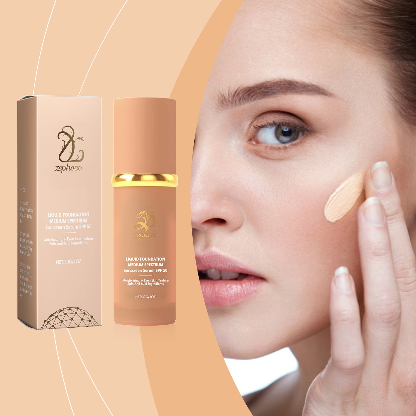 Moisturizing Sunscreen Foundation - 30g Face SPF Makeup