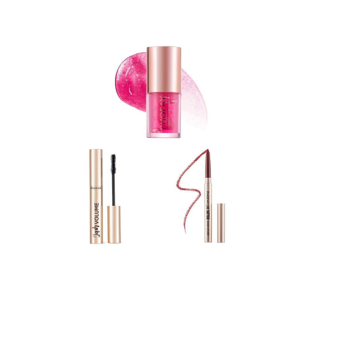 Volumizing Mascara and Lip Care Makeup Set - Waterproof & Moisturizing