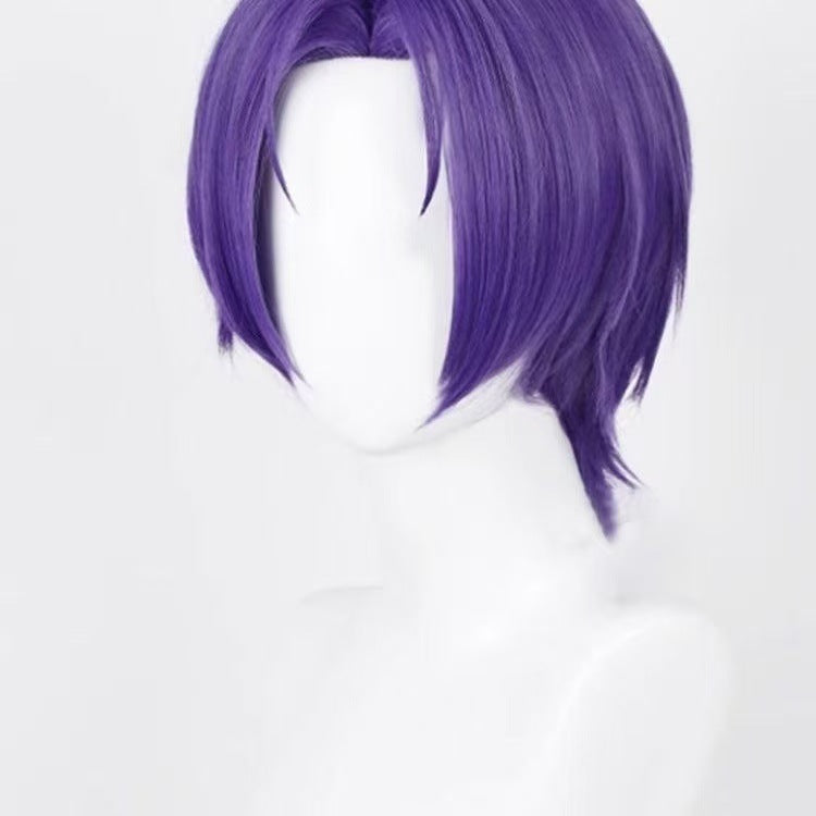Purple Synthetic Cosplay Wig for All Face Shapes - Short Straight Style