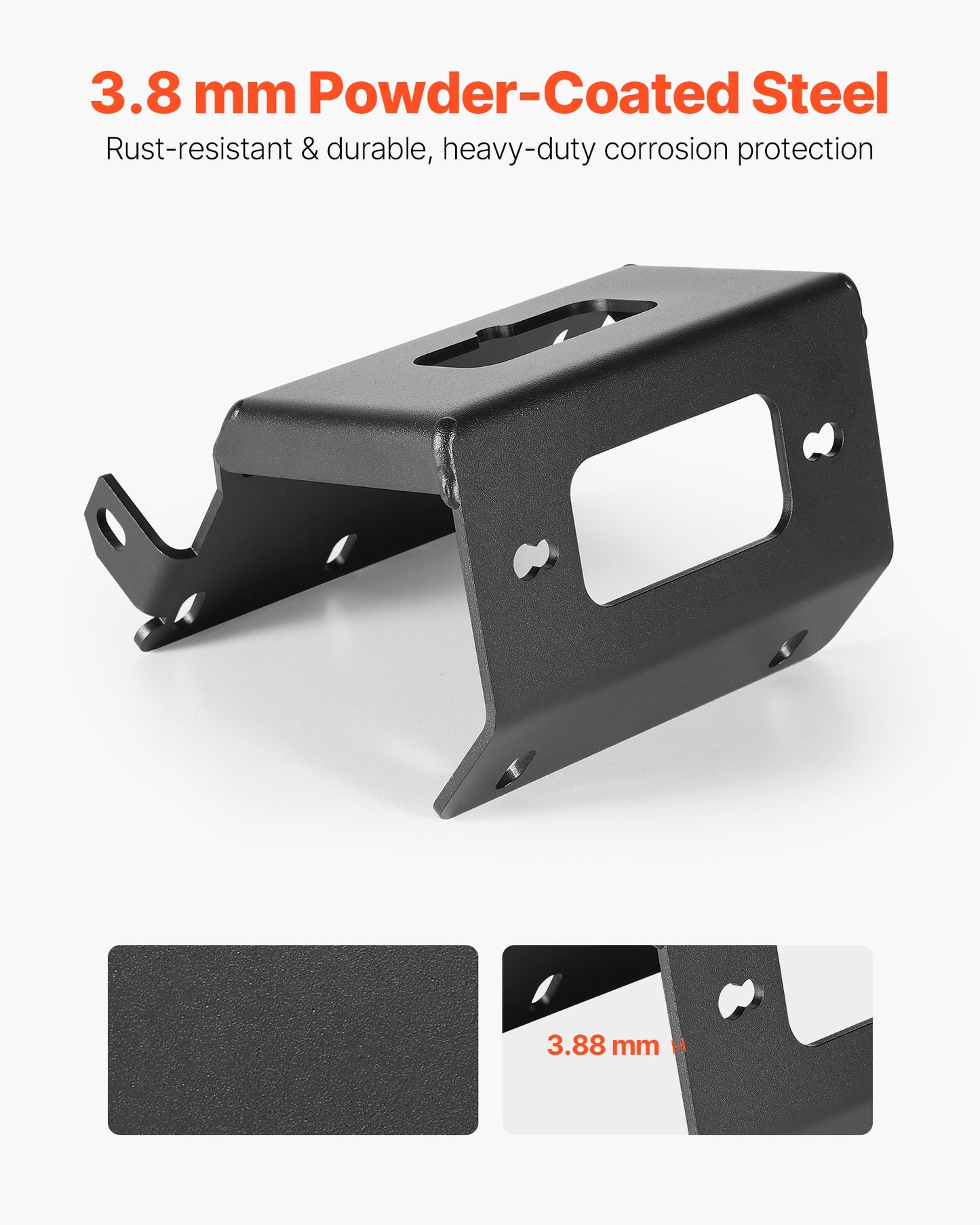 Winch Mount for Honda Foreman and Rancher (2014-2021) - Heavy-Duty Steel, Black
