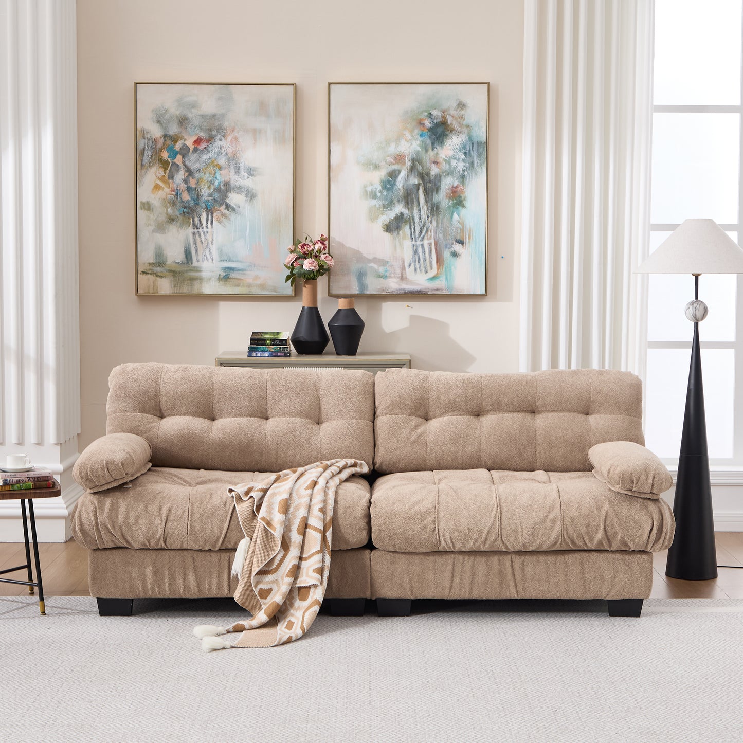 Cloud Couch Modular Sectional Sofa - Light Brown, Deep Seat