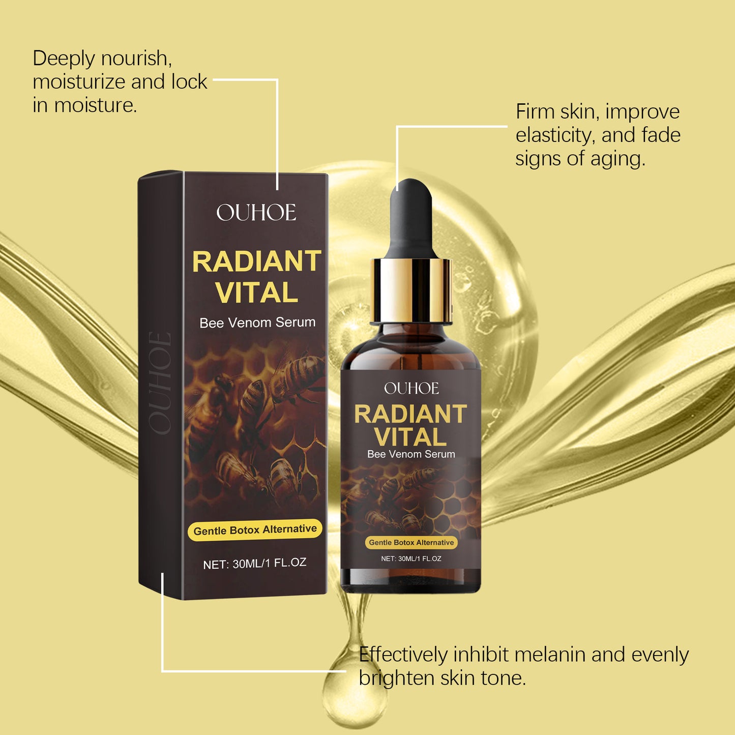 Bee Venom Facial Serum - Anti-Aging Hydrating Skin Tightening Essence 30ml