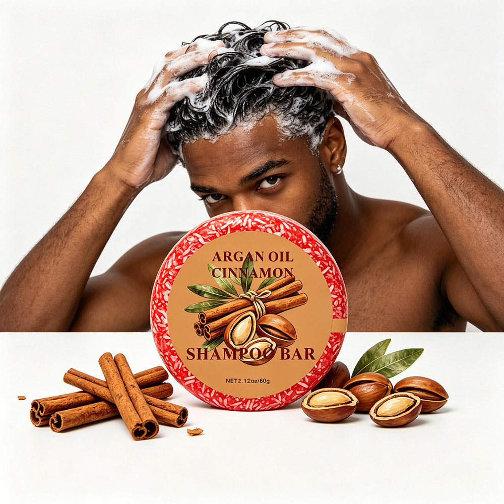 Glycerin Cinnamon Shampoo Bar - 60g Natural Hair Care for Sensitive Scalp