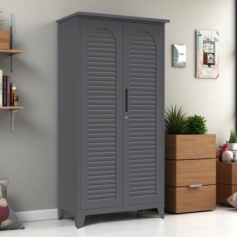 73'' Tall Metal Tool Storage Cabinet - Slate Steel Organizer