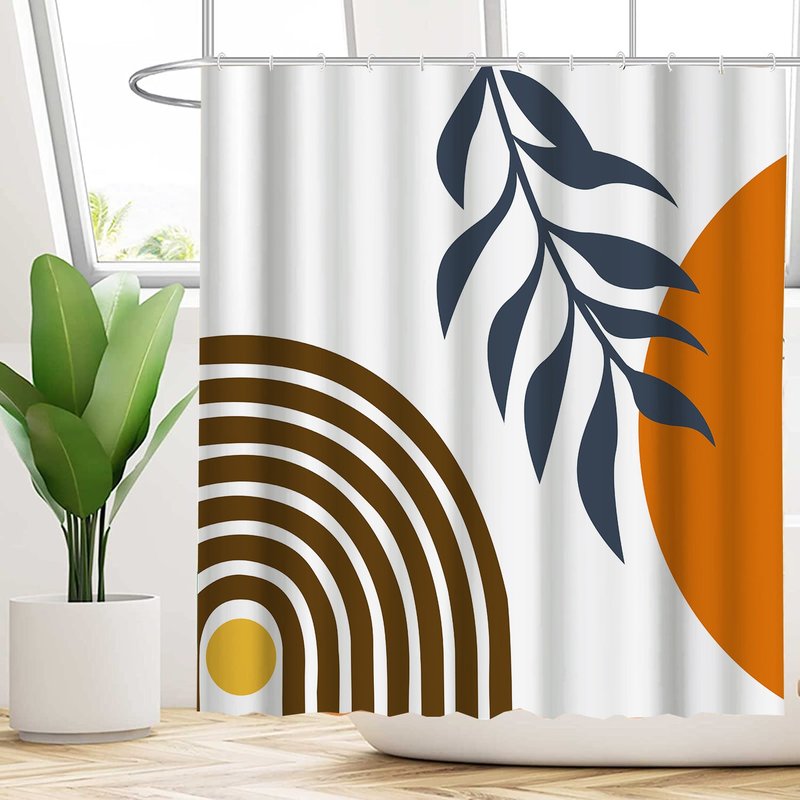 Waterproof Shower Curtain with Flower Pattern - Mildew-Resistant Bathroom Decor