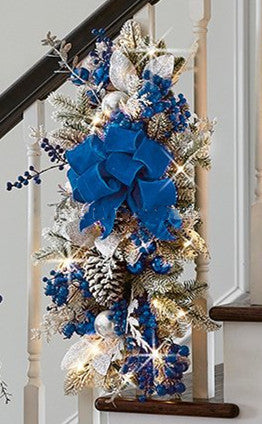 Decorative Stair Garland with Glow Options - Festive Home Garden Decor