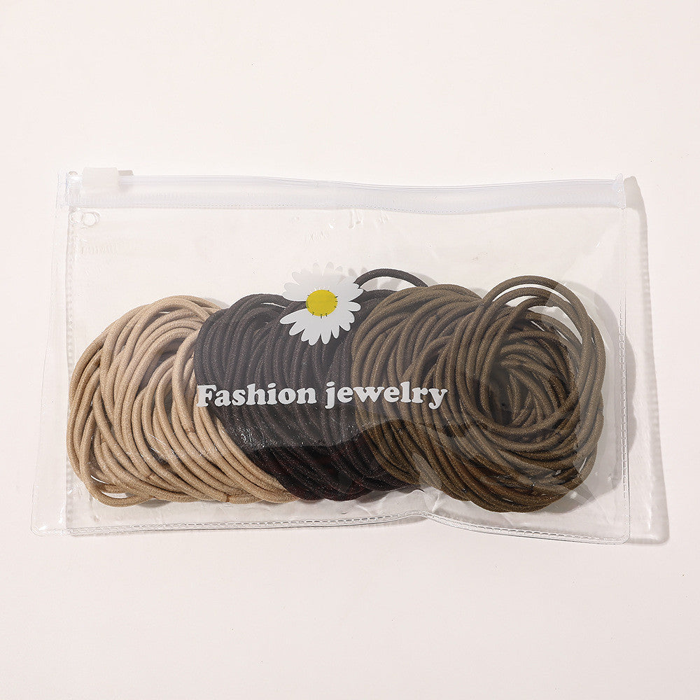 Women Elastic Leather Hairband with Bag or Barrel Style - Hair Rope Accessory