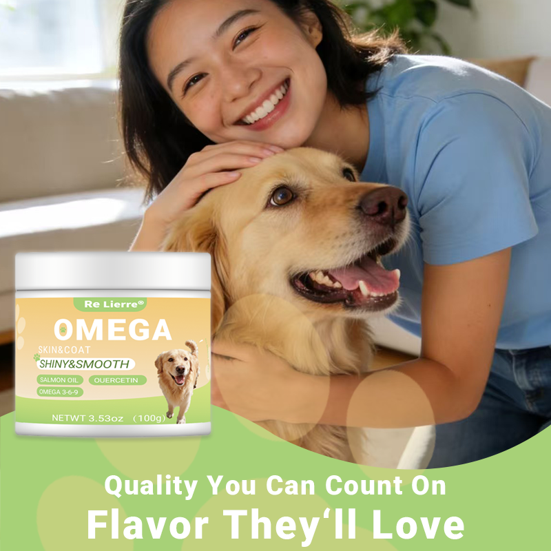 Omega 3-6-9 Dog Supplement Soft Chews with Salmon Oil & Biotin - 40 Servings