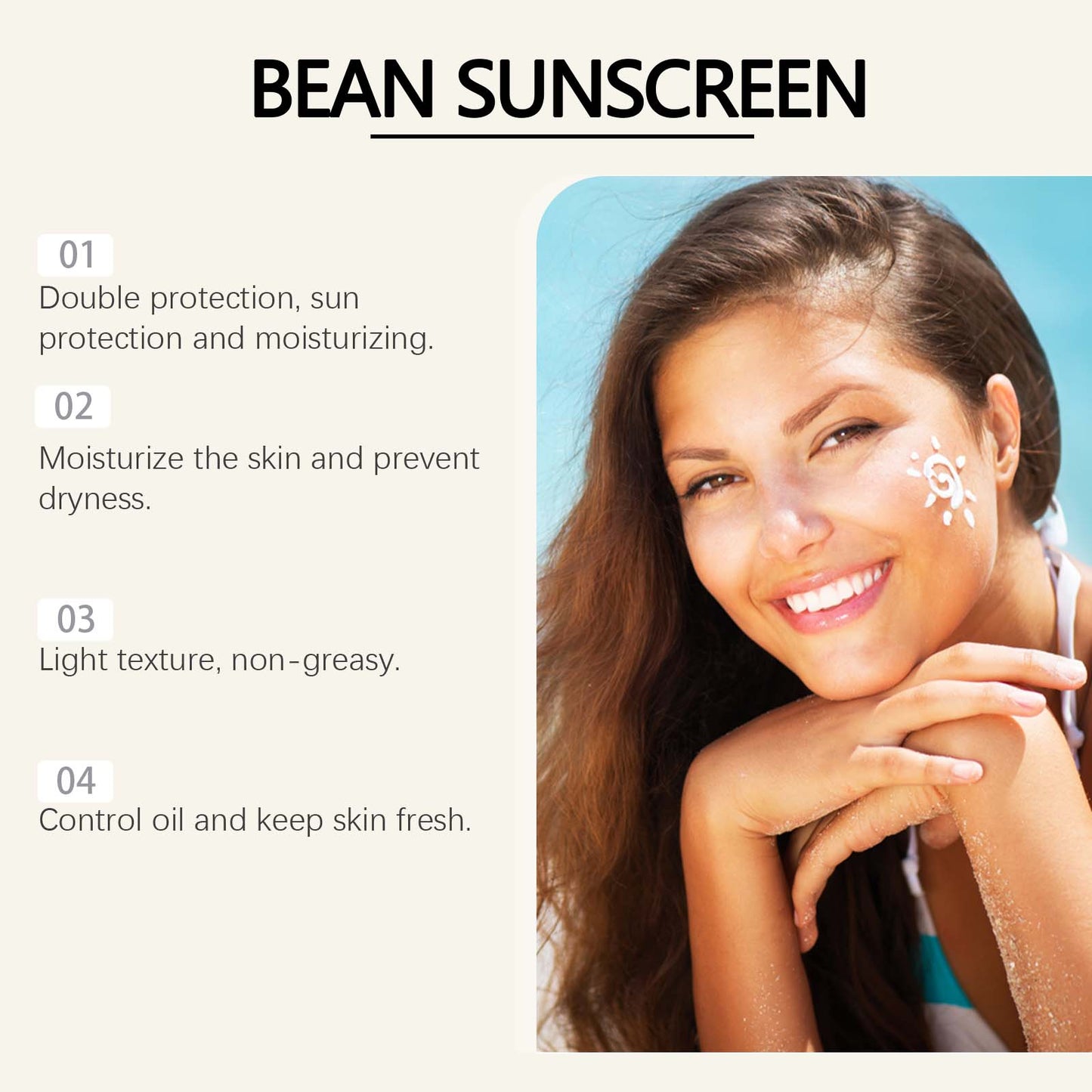 Gentle Moisturizing Sunscreen Cream - UVA & UVB Protective SPF Face Lotion