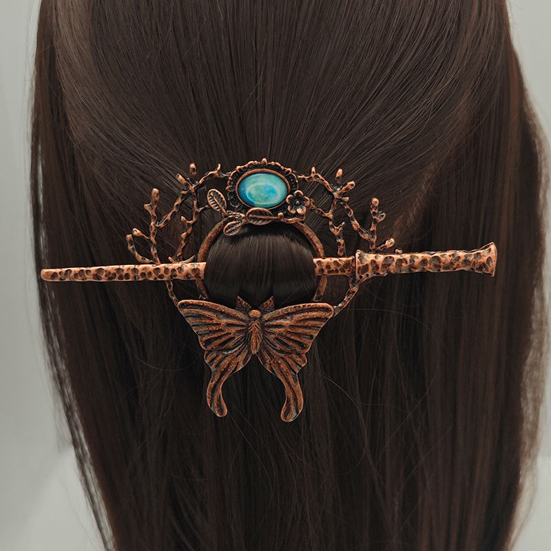 Retro Nordic Butterfly Hairpin - Alloy