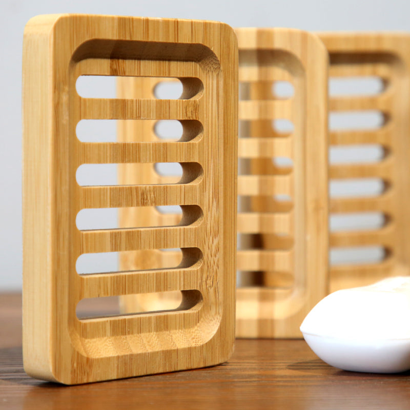 Wooden Soap Box with Single Drain - Bathroom Storage Organizer