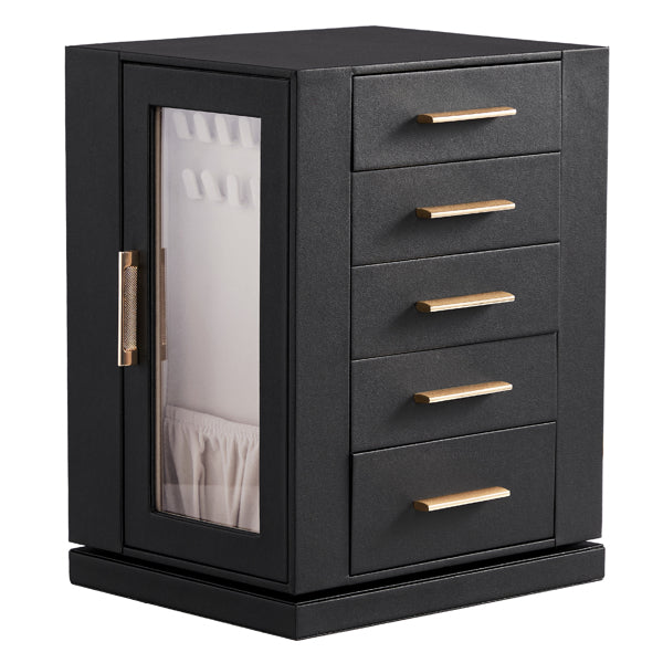 Four Sides With Storage, 5 Drawers That Can Rotate. Black Cabinet