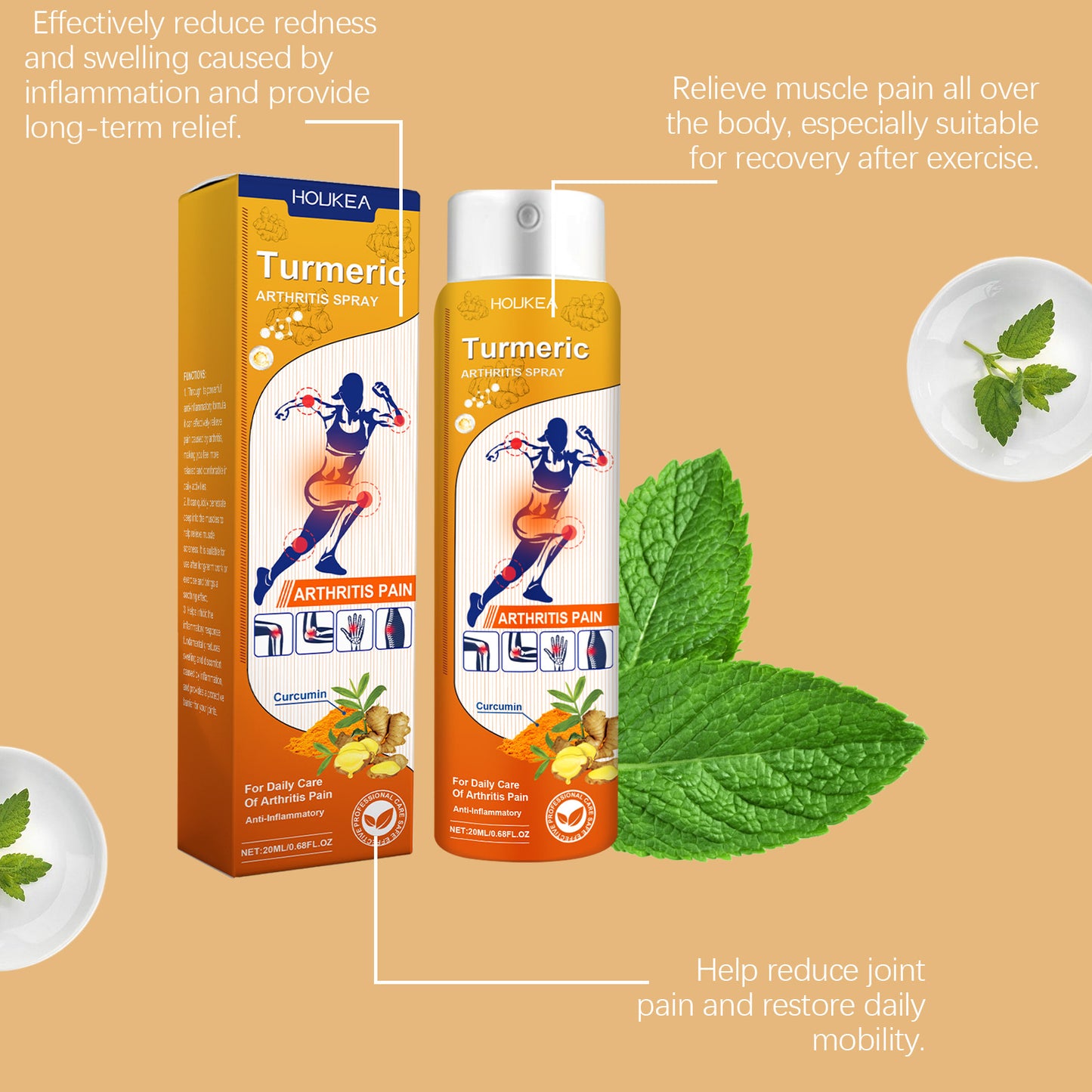 Turmeric Joint Pain Relief Spray - Natural Anti-Inflammatory Mist, 20ml