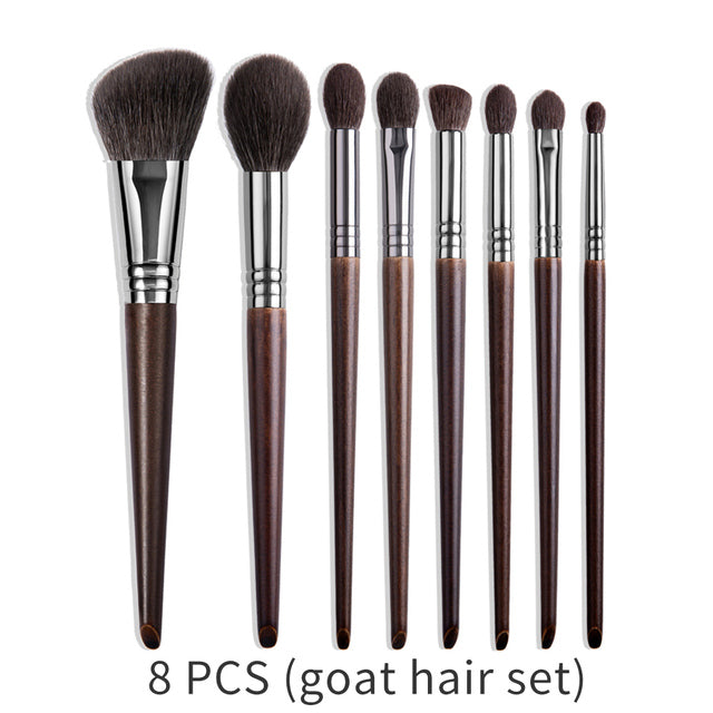 Natural Makeup Brush Set with Goat Hair - 22/24 Pieces for Face & Eyes