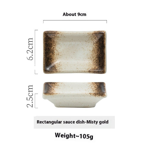 Rectangular Ceramic Sauce Dish Set for Condiments and Mustard