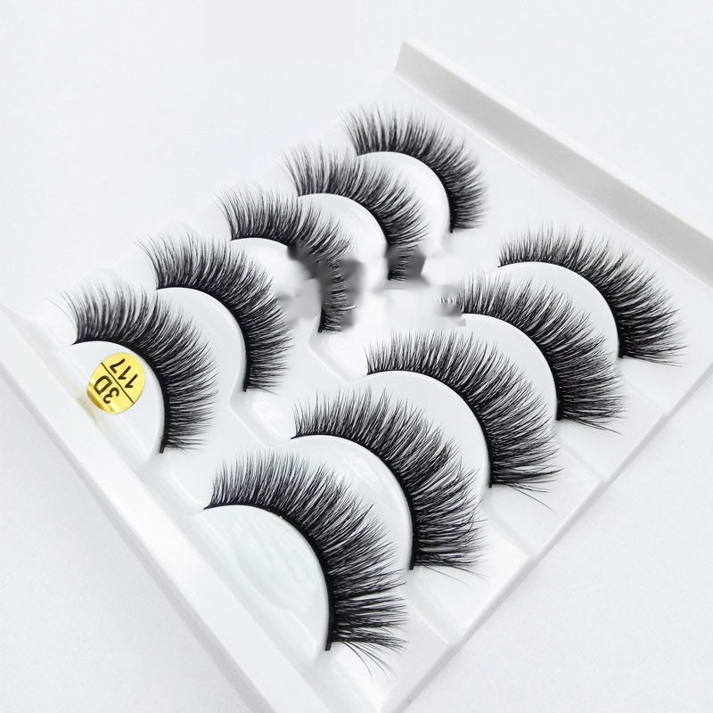 False Eyelashes 5 Pairs Thick 3D Double Layer Big Eye Makeup Eyelash Set