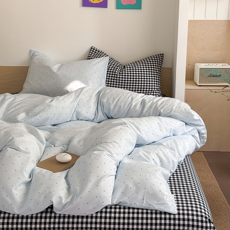 Four-Piece Cotton Bed Sheet Set - Multiple Sizes & Patterns
