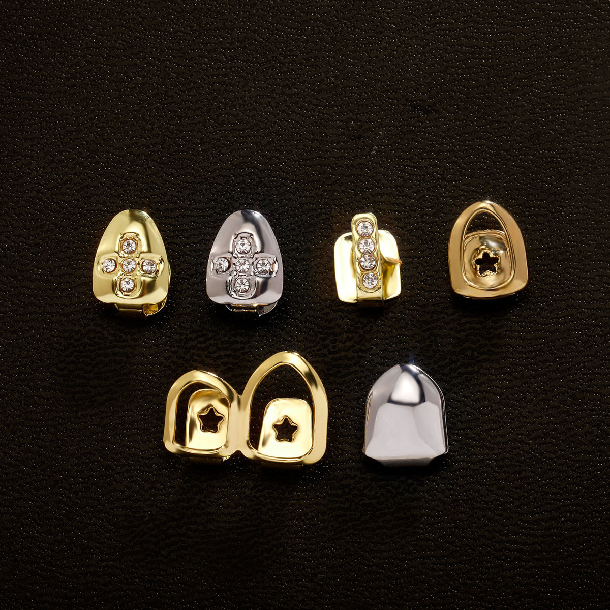 Hip Hop Tooth Socket Set with Gold and Silver Variants - Unisex Party Accessories