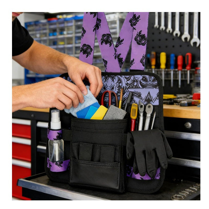 Large Waterproof Storage Bag 12 Inch Oxford Cloth Black and Purple