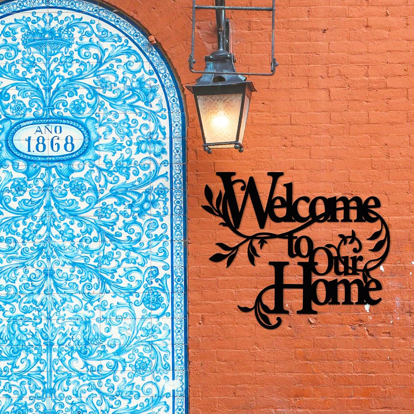Vintage Metal Wall Sign - Where Life Begins & Love Never Ends