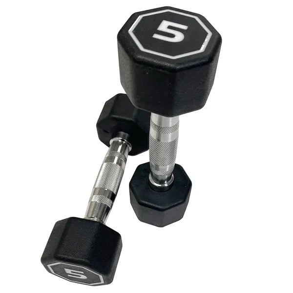 Octagonal Dumbbells Set of 2 - 5 Lbs with Chrome Handle
