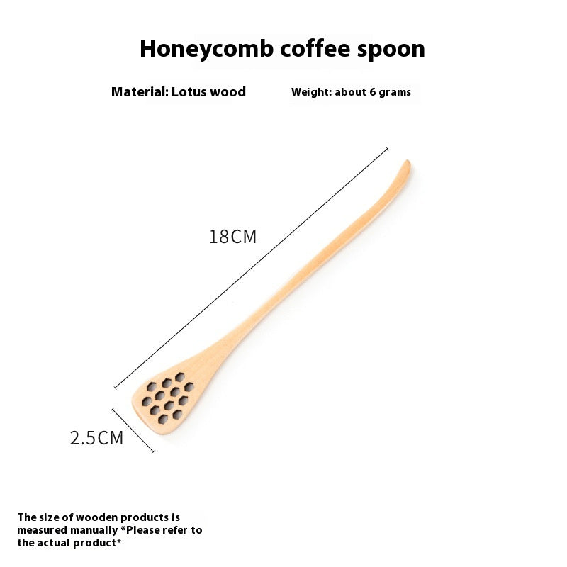 Wooden Honeycomb Stirring Spoon Long Handle Kitchen Utensil