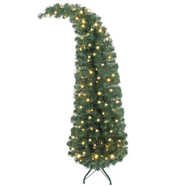 5ft Slim Artificial Christmas Tree with 100 Warm White LEDs