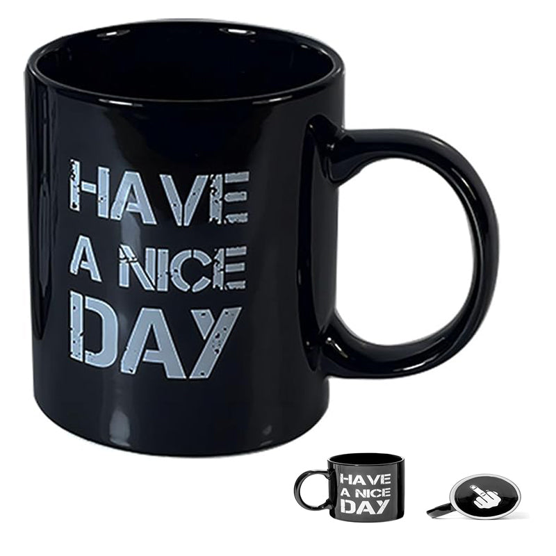 Funny Middle Finger Coffee Mug - 3D Gag Gift for Adults