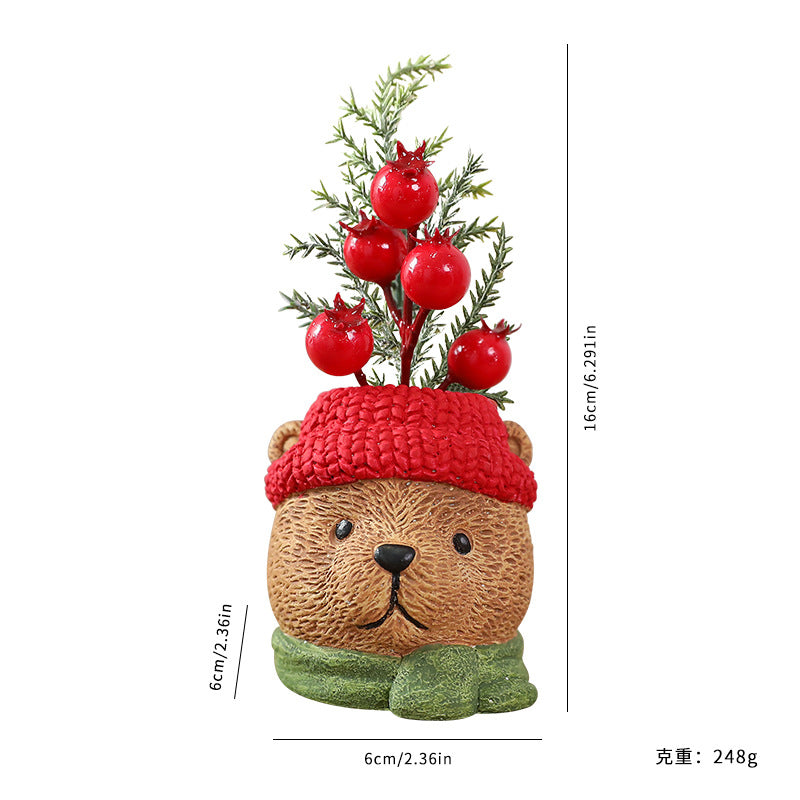 Resin Christmas Holiday Ornaments - Santa Claus Snowman Bear Faceless Old Man Set