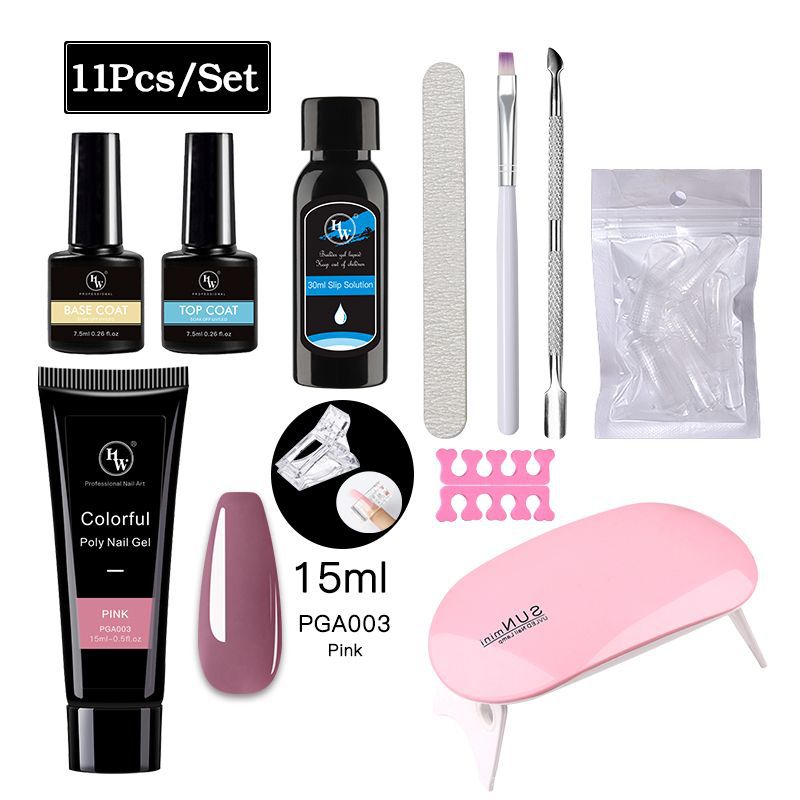 UV Gel Polish Nail Kit - 24 Colors with LED Lamp
