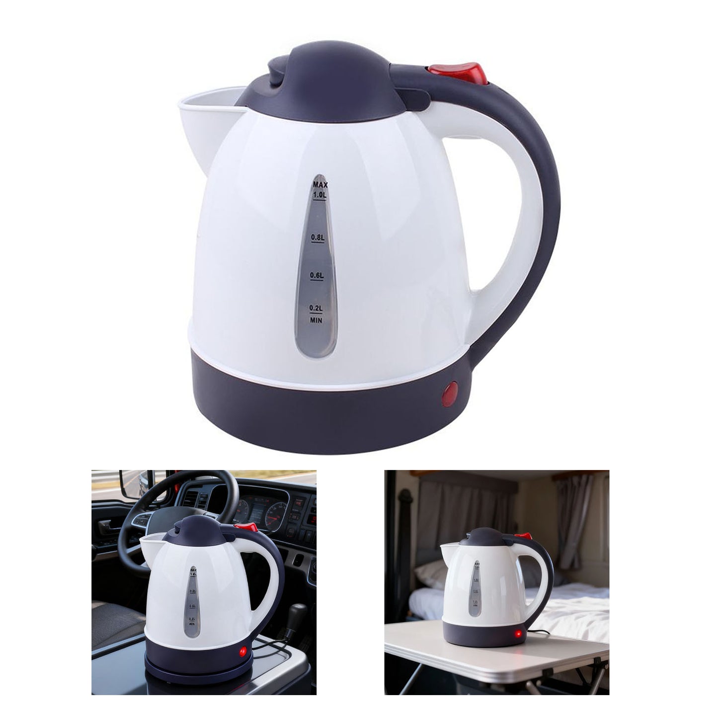Portable Car Electric Kettle 1000ml - Travel Tea & Coffee Maker