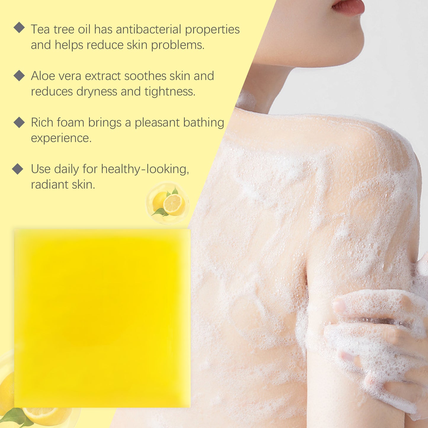 Lemon Vitamin C Herbal Soap - Deep Nourishing & Brightening Body Cleanser