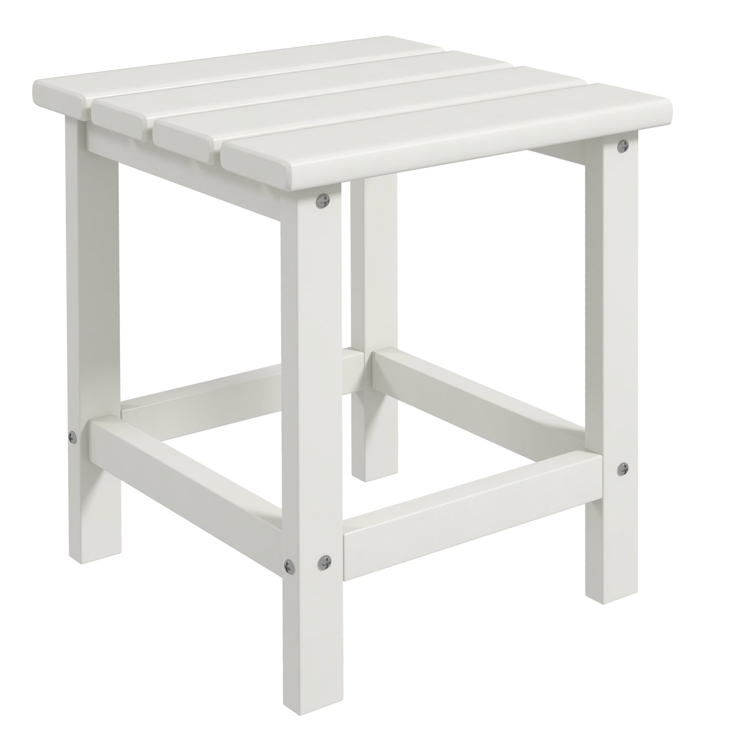 Adirondack Side Table - 15" Weather Resistant Outdoor HDPE - White