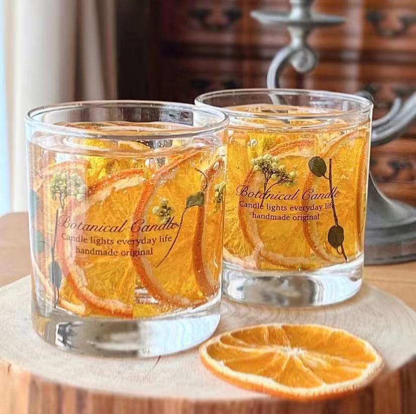Dried Flower Rose Jelly Aromatherapy Candle Glass Candleholder Home Wedding Gift