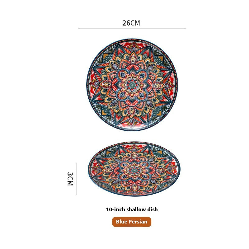 Bohemian Ceramic Platter - Creative Tableware for Kitchen & Dining