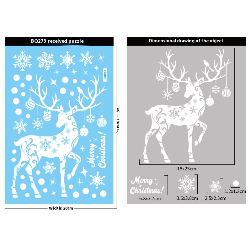 Christmas Window Stickers - Snowman Deer Sled & Holiday Decor Sets