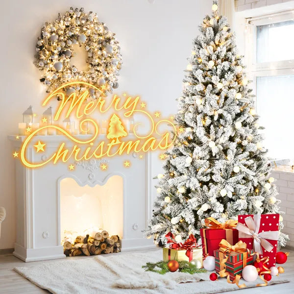 8ft Artificial Christmas Tree with 470L Warm White Lights