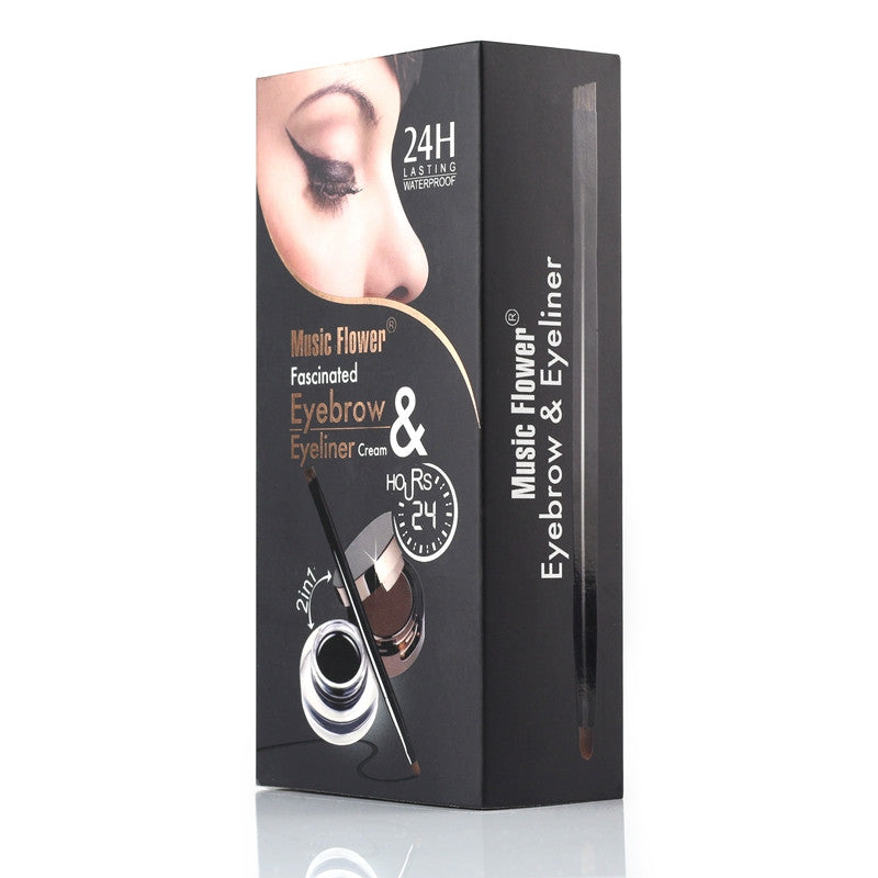 Waterproof Gel Eyeliner & Eyebrow Powder Set - Long Lasting, Smudge-Proof