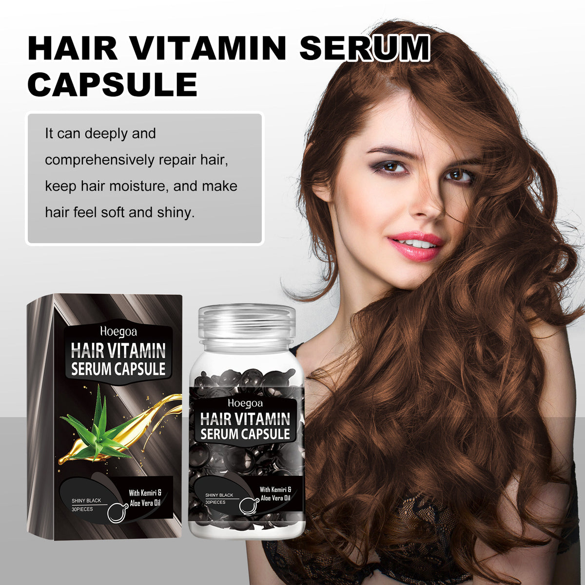 Hair Care Capsules - 30pcs Soft Black